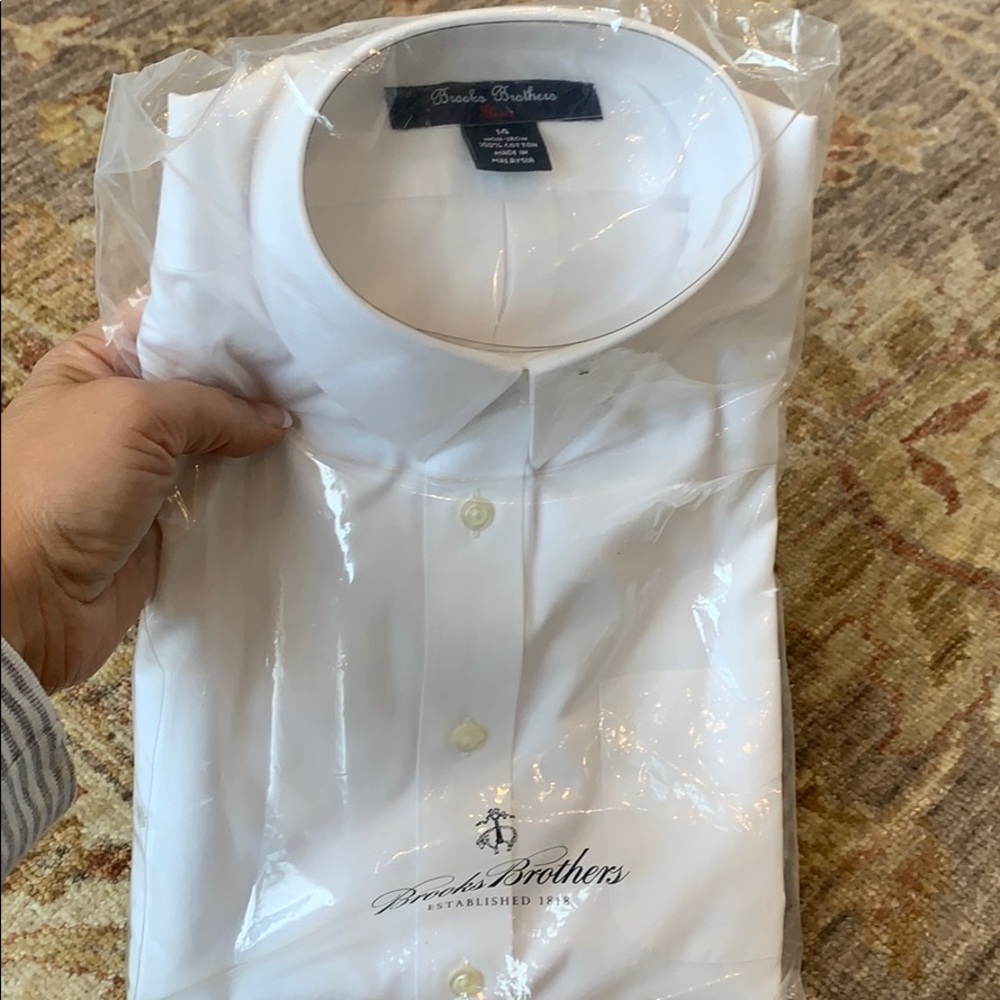 New w tags Brooks Brothers white dress shirt